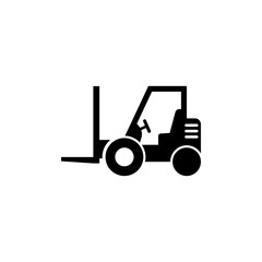 Loader icon, Forklift. Flat Vector Icon illustration. Simple black symbol on white background. Loader icon, Forklift sign design template for web and mobile UI element