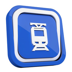 ikona plastikowa 3D niebieski kwadrat pierścień © vempireart