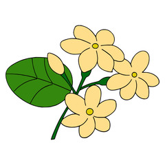 Naklejka premium Flower cartoon illustration isolated on white background for children color book