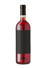 Wine bottle on white