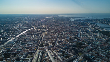 Panoramic view of Saint Petersburg, drone photo