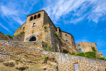 Civita di Bagnoregio, Italy - Entry gate to the historic town of Civita di Bagnoregio with its defending walls