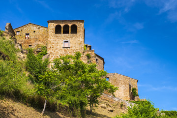 Civita di Bagnoregio, Italy - Entry gate to the historic town of Civita di Bagnoregio with its defending walls