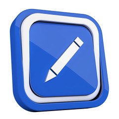 ikona plastikowa 3D niebieski kwadrat pierścień