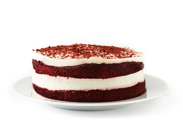 Red Velvet cake isolated on white background

