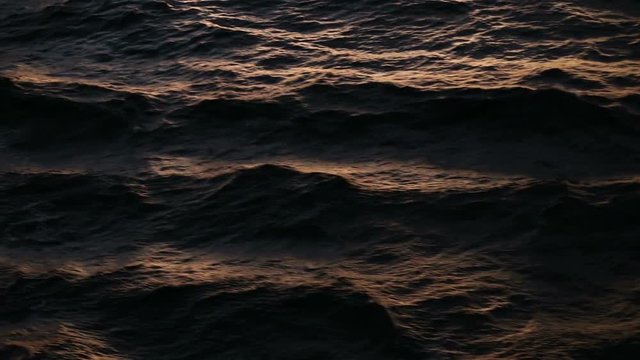 Slow motion close up clip of forboading waves.
