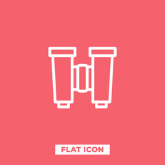 Illustration of binoculars icon on white background