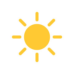 Sun vector icon, summer symbol. Simple, flat design for web or mobile app