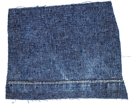 Cut of blue jeans fabric