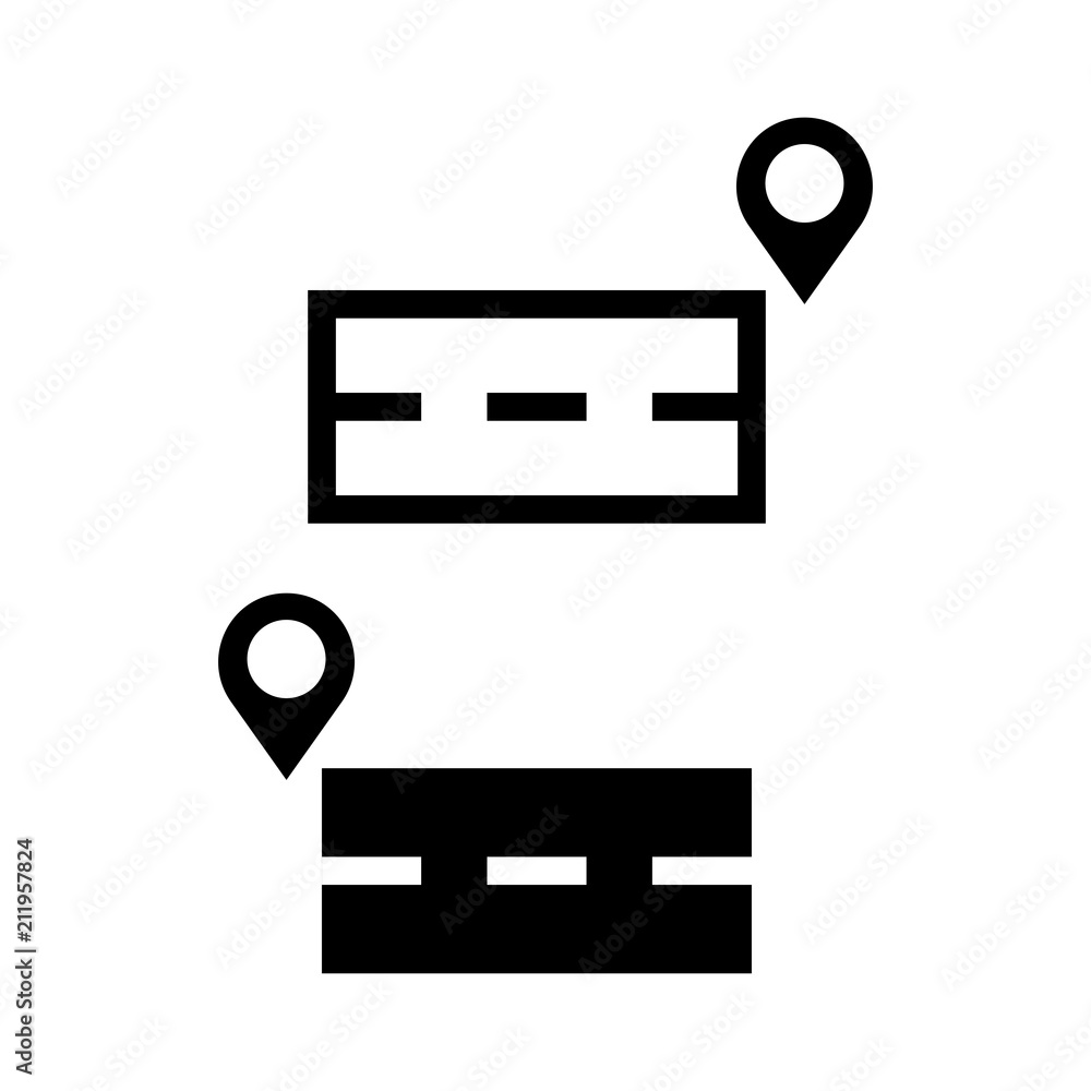 Poster map vector icon, location symbol. simple, flat design for web or mobile app