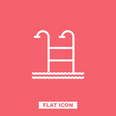 Swimming Pool Ladder Vector Icon. Simple, modern flat vector illustration for mobile app, website or desktop app