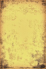 The texture of old yellow paper. Abstract grunge background