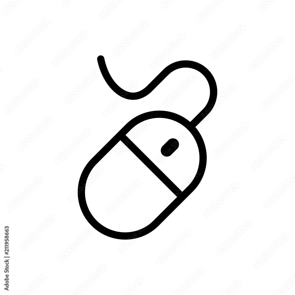 Fototapete Computer mouse vector icon, pc cursor symbol. Simple, flat design for web or mobile app