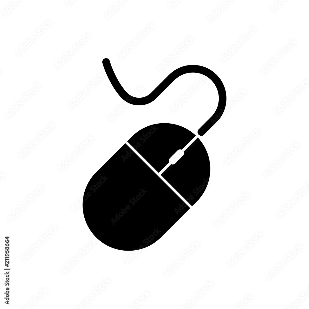 Aufkleber computer mouse vector icon, pc cursor symbol. simple, flat design for web or mobile app
