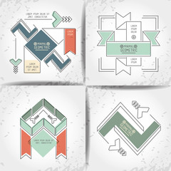 minimal geometric set templates labels vector illustration design
