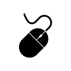 Computer mouse vector icon, pc cursor symbol. Simple, flat design for web or mobile app