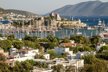 View of Bodrum Town and Castle from Antique Theatre