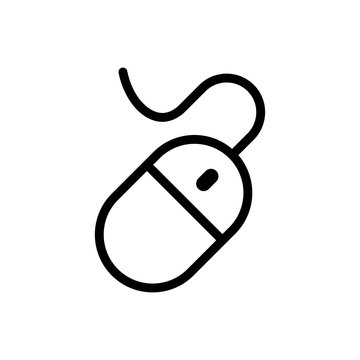 Computer mouse vector icon, pc cursor symbol. Simple, flat design for web or mobile app