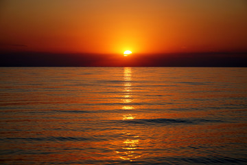 Sunset on the sea beach