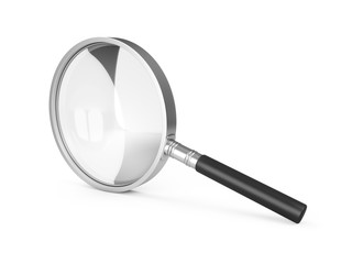 3D Rendering Magnifying Glass Isolated On White Background