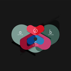 Flat design geometric infographics, arrow shape vector sticker or label, price tags, offer promotion badge, icon design, paper style layout for data graphic visualization step by step process, for