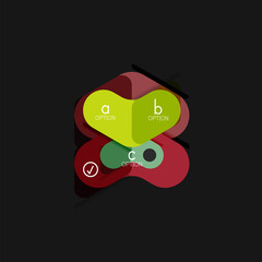 Flat design geometric infographics, arrow shape vector sticker or label, price tags, offer promotion badge, icon design, paper style layout for data graphic visualization step by step process, for