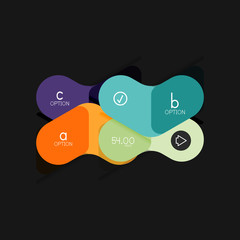 Flat design geometric infographics, arrow shape vector sticker or label, price tags, offer promotion badge, icon design, paper style layout for data graphic visualization step by step process, for