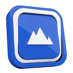 ikona plastikowa 3D niebieski kwadrat pierścień © vempireart