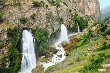 Obraz na płótnie Canvas Waterfalls in mountains