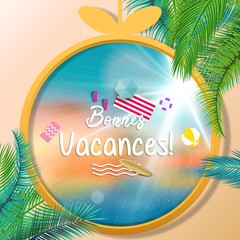 Fototapeta na wymiar Summer vacation background vector France concept.