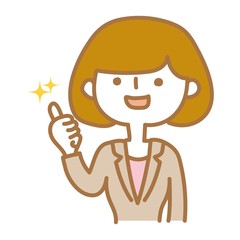 いいね！のポーズをとる女性