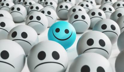 Smiling ball, happiness or diversity concept