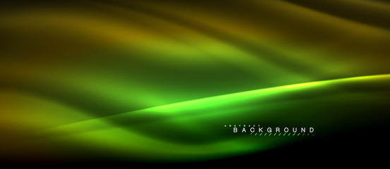 Neon glowing lines, magic energy space light concept, abstract background wallpaper design