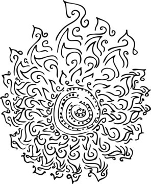 Line art mandala flame by jziprian