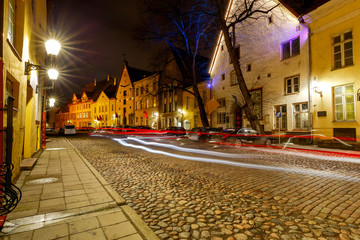 Fototapeta premium Tallinn. Old medieval street.