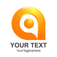 Obraz premium abstract Letter A logo orange color design template elements. abstract letter A. Business corporate letter A logo design vector.