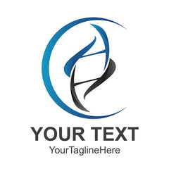 Circle Abstract Letter AH Initial alphabet Logo design Template white Background