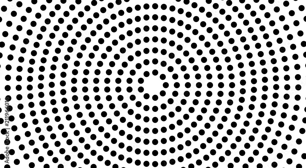 Aufkleber circles shape a black and white tunnel, optical illusion. abstract pattern texture design element. d