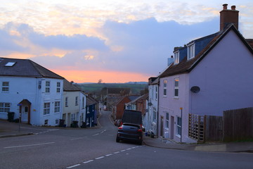 Sunset in market town of Axminster in county of Devon © Savo Ilic