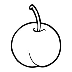 Peach cartoon illustration isolated on white background for children color book