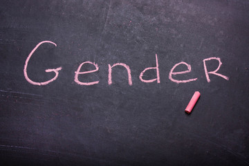 Obraz premium The word gender is written chalk