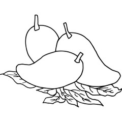Mango cartoon illustration isolated on white background for children color book