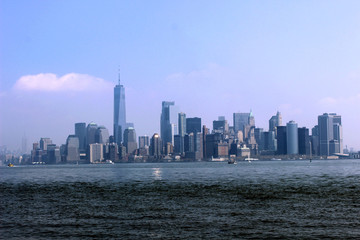 Fototapeta premium Widok na panoramę Nowego Jorku z Liberty Island