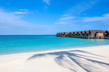 Overwater bungalow in the Indian Ocean