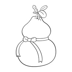 Calabash cartoon illustration isolated on white background for children color book