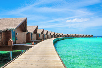 Overwater bungalow in the Indian Ocean