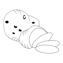 Potato cartoon illustration isolated on white background for children color book