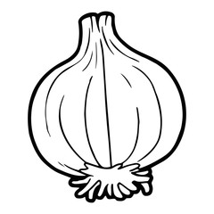 Onion cartoon illustration isolated on white background for children color book