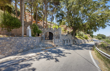 Fototapeta na wymiar Entrance to the monastery Kremaston, Crete, Greece