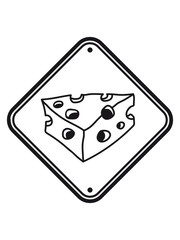 warnung hinweis schild vorsicht achtung käse löcher gauda comic cartoon design cool lecker hunger essen leibspeise frühstück mittagessen koch kochen köstlich